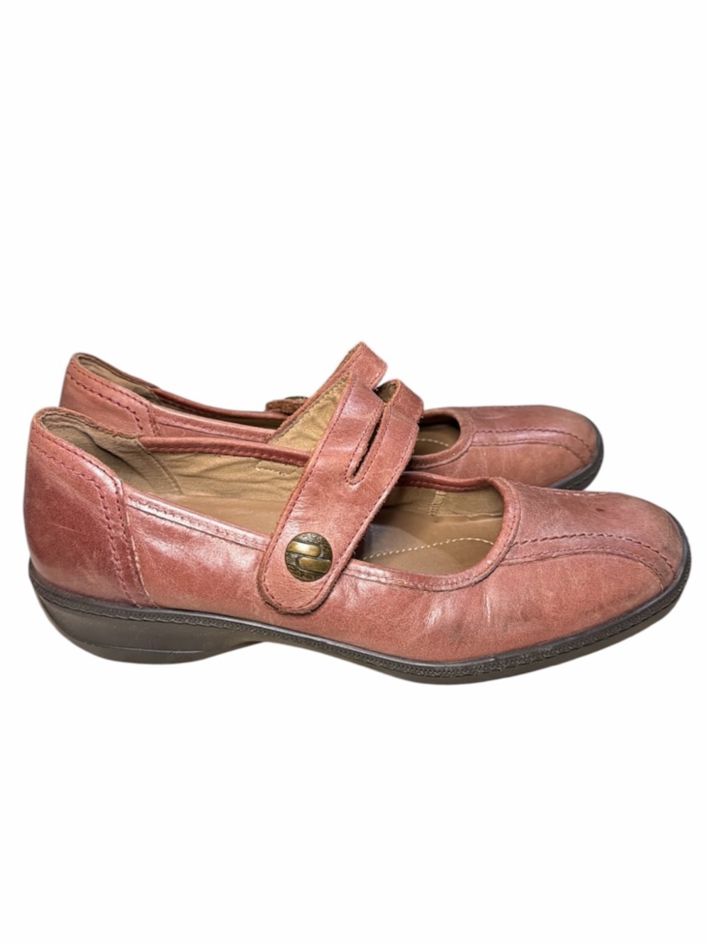 hotter Dusty Rose Leather Mary Jane Flats